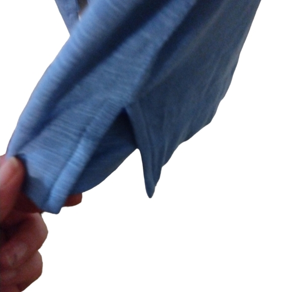 Loft Periwinkle Drop Shoulder Long Sleeved Gathered Design HiLo Waisted Hem S - Picture 4 of 9